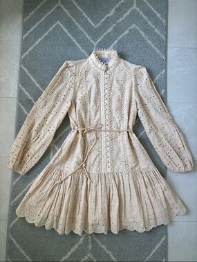 ANTONIO MELANI Cream Eyelet Dress Size 2